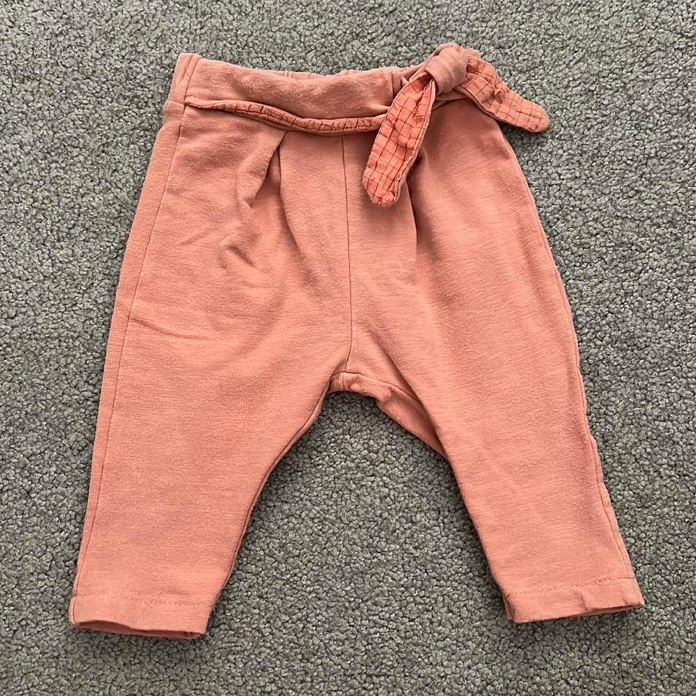 Zara baby girl pants with tie detail